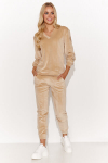 Veluurist vabaajakomplekt Makadamia, helepruun, 42