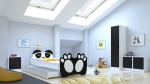 Lastevoodi Adrk Furniture Bear, 80x160 cm, valge/must