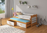 Lastevoodi ADRK Furniture Tiarro koos k&uuml;ljekaitsega, 80x180 cm, hall/pruun
