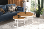 Diivanilaua komplekt Adrk Furniture Okin, pruun/valge