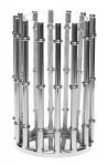 LANTERN PILLAR 13X13X21CM STAINLESS STEEL, SILVER