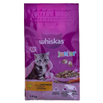 Kuivtoit kassidele Whiskas Junior kanaga, 1,4 kg