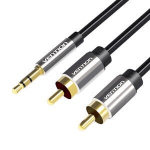 Audiosplitterkaabel 3.5mm - VENTION - 2RCA - 2m - Guldpl&auml;terad - Emaljerad koppar