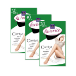 Suures suuruses naiste sukkp&uuml;ksid, millel on t&auml;iendav kinnitus 30 den Favorite 41140 must, 3 tk