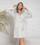 Hommikumantel naistele Cocoon 585517 01, hall/valge, XL