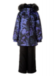 Huppa T&uuml;drukute talvekomplekt RENELY 3, violet pattern/ black, 116