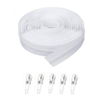 Komplektis 20 m spiraal t&otilde;mblukk Nr.3 (4 mm) linti ja 5 tk. kelgud, valge