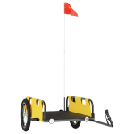 vidaXL jalgratta j&auml;relk&auml;ru, kollane, oxford kangas/raud