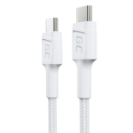 USB-C kaabel - Green Cell - PowerStream - 30 cm - Power Delivery 60 W - QC 3.0 (valge)