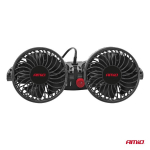 Ventilaator 2x4" 12V 2-kiirust USB laadija,peatoe kinnitus Amio 03009