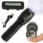 Taktikaline s&otilde;jaline LED taskulamp USB-ga