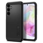 Must Spigen Tough Armor &uuml;mbris Samsung Galaxy A35 5G jaoks