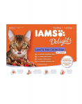 IAMS Delights linnu-, lamba- ja kalakonservid kassidele, 12x85 g