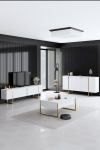 3-osaline elutoa m&ouml;&ouml;blikomplekt Luxe Asir, valge/kuldne