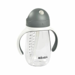 K&otilde;rrega tass BEABA 300 ml Mineral Grey, lekkekindel, alates 8. elukuust.