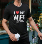 T-s&auml;rk meestele Manfinity Homme I Love My Wife Printiga
