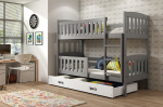 Lastevoodi BMS142PB, 80x190 cm, hall/valge