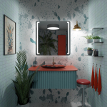 Peegel LED-valgustusega Vannituppa, Magamistuppa, Elutuppa - Oslo - 80 cm, 80 cm, LED Veidrodis Modelis - Oslo 80 cm x 80 cm