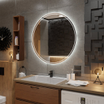 &Uuml;mmargune Peegel LED-valgustusega Vannituppa, Magamistuppa, Elutuppa - Venezia - 115 cm, LED Veidrodis Modelis - Venezia 115 cm x 115 cm
