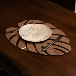 Stalo kilimėlio rinkinys (6 vienetai) Monstera - Wenge