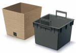 Kruus koos plastmassist sisendiga helepruun Furu Square 29,5 cm