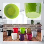 Plastikust lillepott koos alusega, lillepott, lillekate, 25 cm, roheline, Kadax