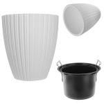 Lillepott Lillepott 40 cm kate lillepottiga plastikust valge