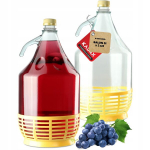 2x Wine Carboy 5L Balloon Lady In Basket Veinipudel + sulgemine