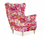 ARI PRINT Skandinaavia k&otilde;rvaklappidega tugitool Family Furniture suured lilled fuksiat lilla