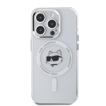 Karl Lagerfeld IML Metal Choupette pea MagSafe kate iPhone 15 Pro Max - valge