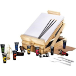 Molbert kastiga+akr&uuml;&uuml;lv&auml;rv Campus 12x21ml+l&otilde;uend+3 pintslit+3 maalinuga+modell-nukk