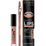 Komplekt Eveline&nbsp;Oh My Lips Liquid Matt 01 Neutral Nude: huulepulk&nbsp;4.5 ml + huule kontuurpliiats 1 tk