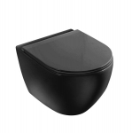 WC-pott seinapealne WC Vento Hugge Duroplast Soft Close prill-laud, must