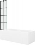 Vann Mexen Cubik koos viimistluse ja klaasist seinaga, 160x70 cm + 50 cm