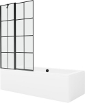 Vann Mexen Cube koos viimistluse ja klaasist seinaga, 180x80 cm + 100 cm