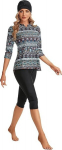 NadamuSun mustriline 3/4 varrukas naiste ujumistrikoo, XXL