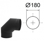 90&deg; paindumine. Must metall 2 mm. D-180 mm.