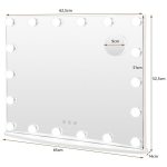 Costway meigipeegel valgustusega 65 x 14 x 52,5 cm valge
