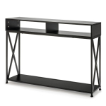 Costway must konsoollaud avatud riiuli ja terasraamiga 120 x 23 x 79 cm