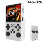 M&auml;ngukonsool R36S Retro pihuarvuti m&auml;ngukonsool avatud l&auml;htekoodiga Linuxi s&uuml;steem 3,5-tolline IPS-ekraaniga videom&auml;ngum&auml;ngija tasku minikonsoolid 64 GB, 64G balta