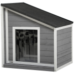 T&auml;ispuidust ilmastikukindel koerakuut asfaldikatusega, 71 cm x 58 cm x 77 cm, hall + valge