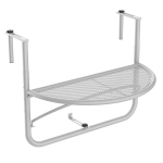 Outsunny r&otilde;dul rippuv laud aialaua k&otilde;rgus reguleeritav poolringikujuline &Oslash;30 cm terrass metallist valge L60 x B45 x K50 cm