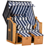 Outsunny rannatoolid Kahekorruseline lamamistool katusega Kahekorruseline lamamistool topeltkarpidega Chaise longue 5-astmeline seljatugi PE rotangist 118 x 79 x 160 cm