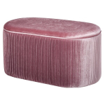 Polsterdatud hoiuruumiga pink, ottomani, retrodisain, sametine v&auml;limus, 81 cm x 40 cm x 41 cm, tuhm roosa