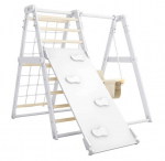 Multifunktsionaalne puidust spordikompleks Sanro R-Wood, 108,5x109x96 cm, valge, -