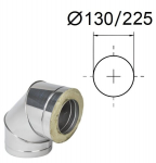 Isoleeritud 90&deg; k&otilde;ver D-130/225 mm