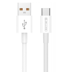 Jellico B1 Vastupidav-Pehme Universaalne USB to USB-C Andmete & Kiire PD 20W Laadimiskaabel 1m Valge