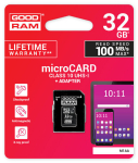 Telefoni m&auml;lukaart GoodRam m&auml;lukaart 32GB microSDHC cl. 10 UHS-I + adapter