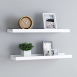 vidaXL pildiraami seinariiulid 2 tk, valge, 40 x 9 x 3 cm MDF