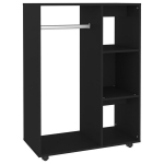 vidaXL riidekapp, must, 80 x 40 x 110 cm, puitlaastplaat